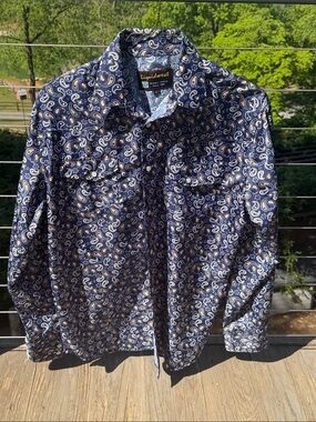 Men's Liquidwest western pearl snap button-Up shirt, size Large